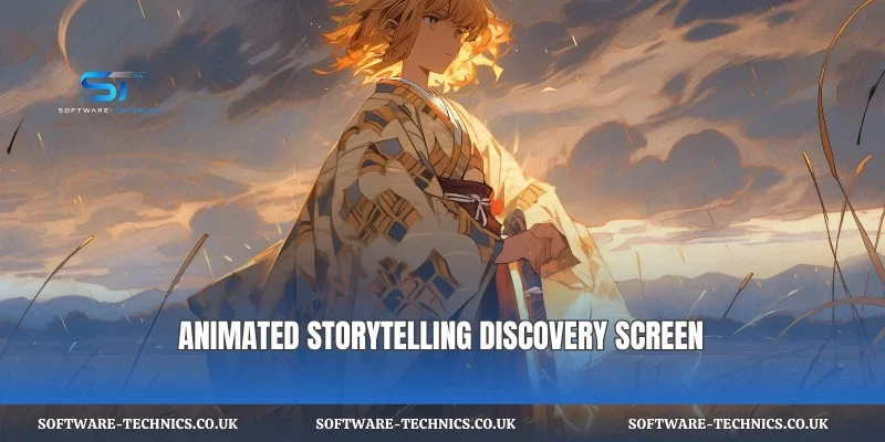 Animated storytelling discovery screen