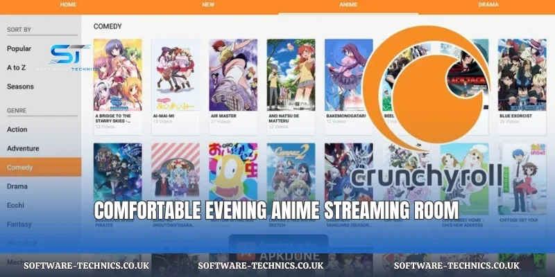 Comfortable evening anime streaming room