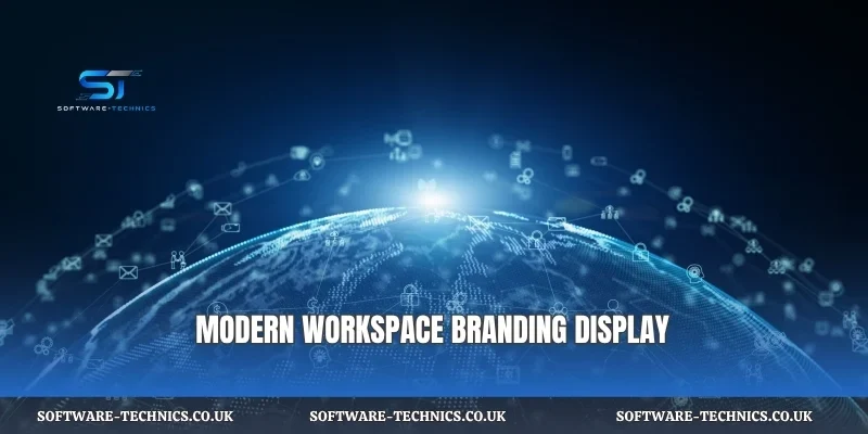 Modern workspace branding display