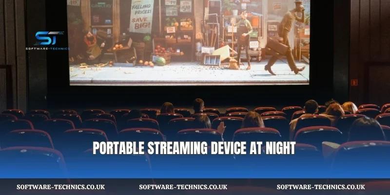 Portable streaming device at night