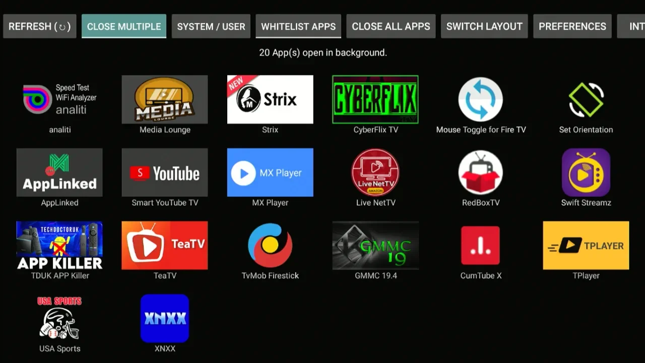 Movie streaming app interface for watching movies on Firestick